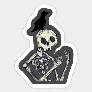 Sad Skeleton Sticker